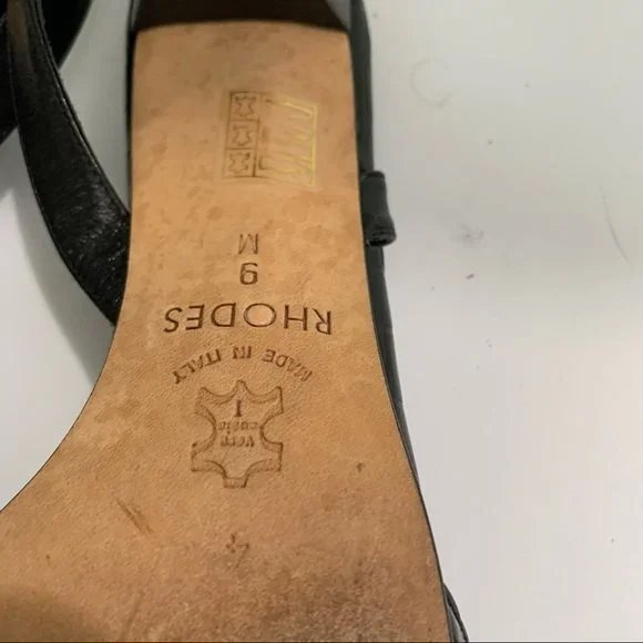 BRIGHTON Rhodes Black Strappy Square Toe Kitten Heels - Picture 6 of 6